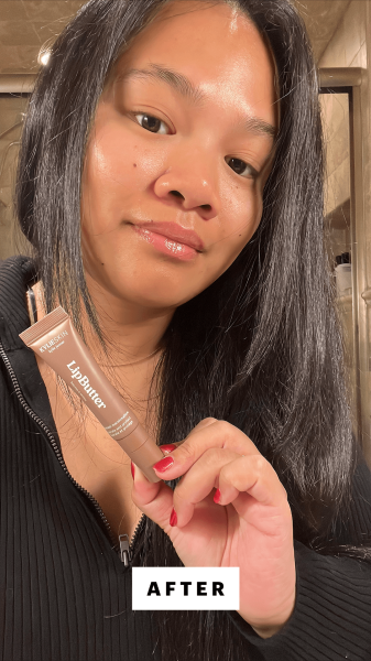 Calaor after applying the Kylie Cosmetics Lip Butter