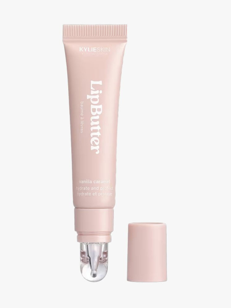 Kylie Cosmetics Lip Butter in branded tube component on a light gray background
